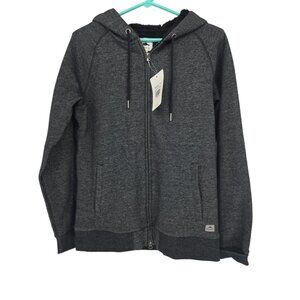 Roots73 Size Small Mens Jacket Sherpa Lined Full-Zip Hoodie Sweatshirt Black NWT